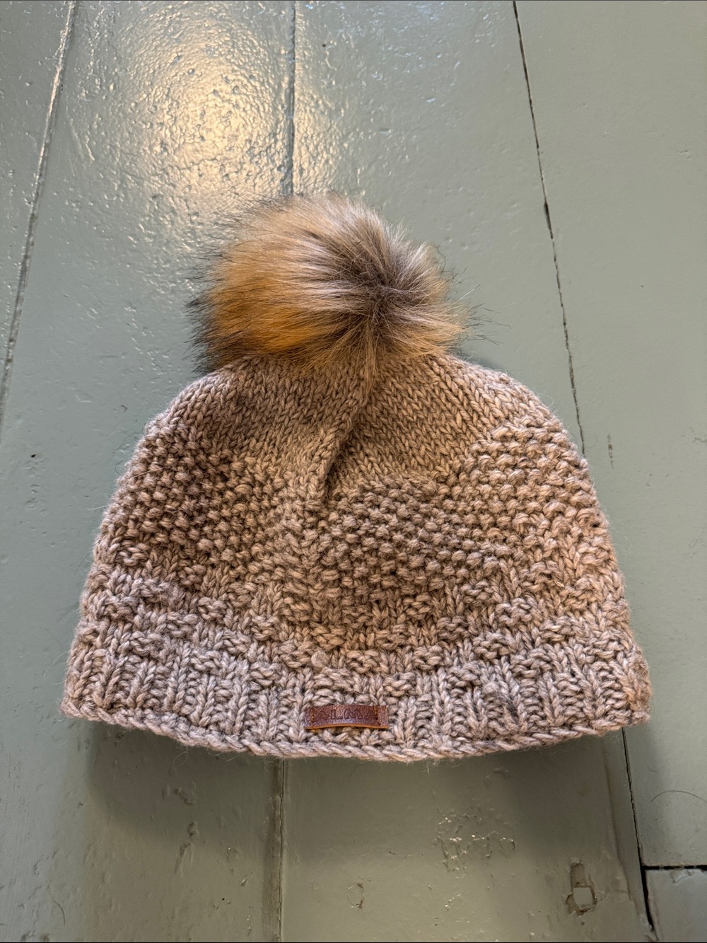 Alma Knit Pom Beanie for women in gray
